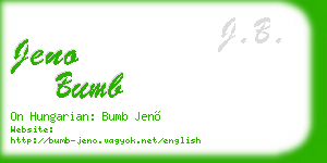 jeno bumb business card