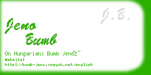 jeno bumb business card